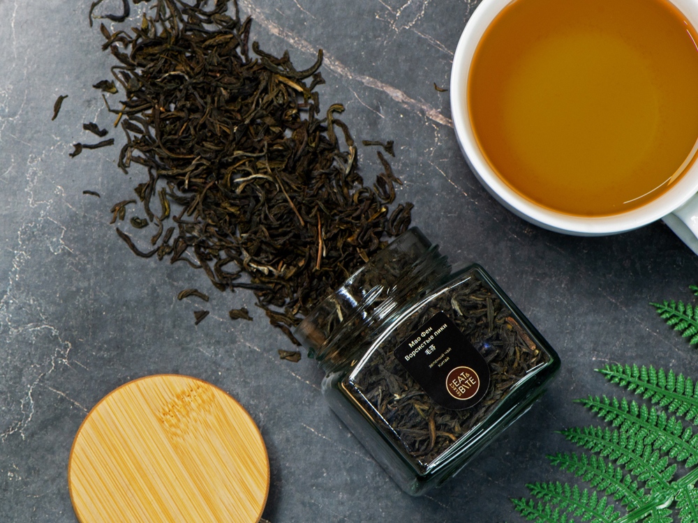 Чай зеленый, серия Ceremony, Маофэн (ворсистые пики), стеклянная банка-5