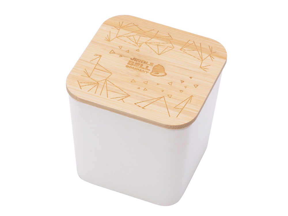 Eмкость для хранения Flake, бежевый, натуральный, с гравировкой-1