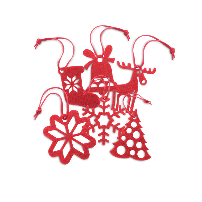 Набор фетровых подвесок, красный-5