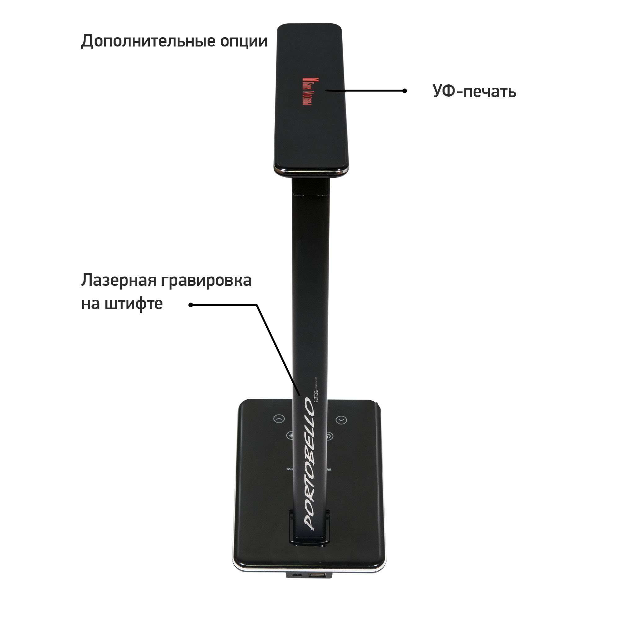 Настольная лампа c беспроводной зарядкой Lumos Ultramarine, синяя-3