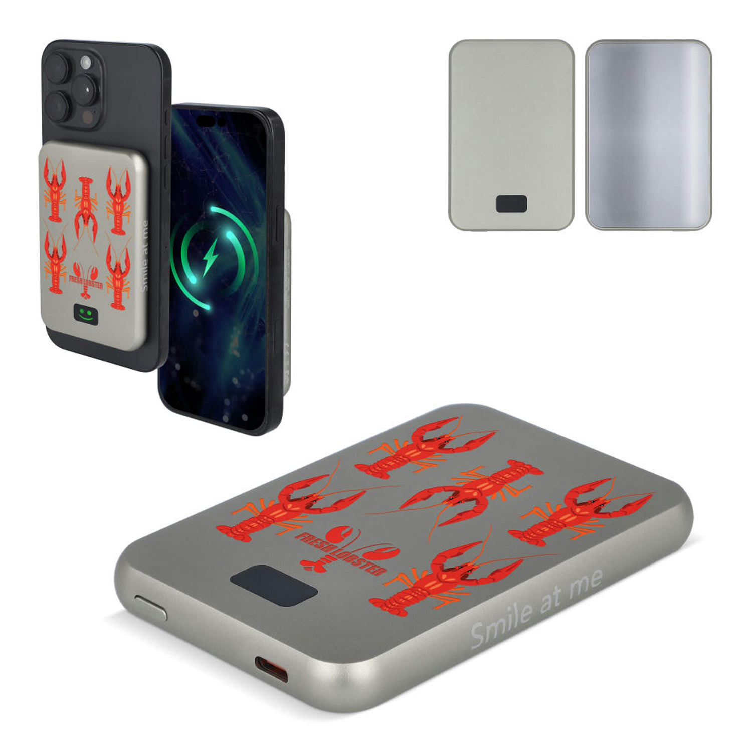 Внешний беспроводной аккумулятор Xoopar Smile с MagSafe и зеркалом, 5000 мА·ч-12