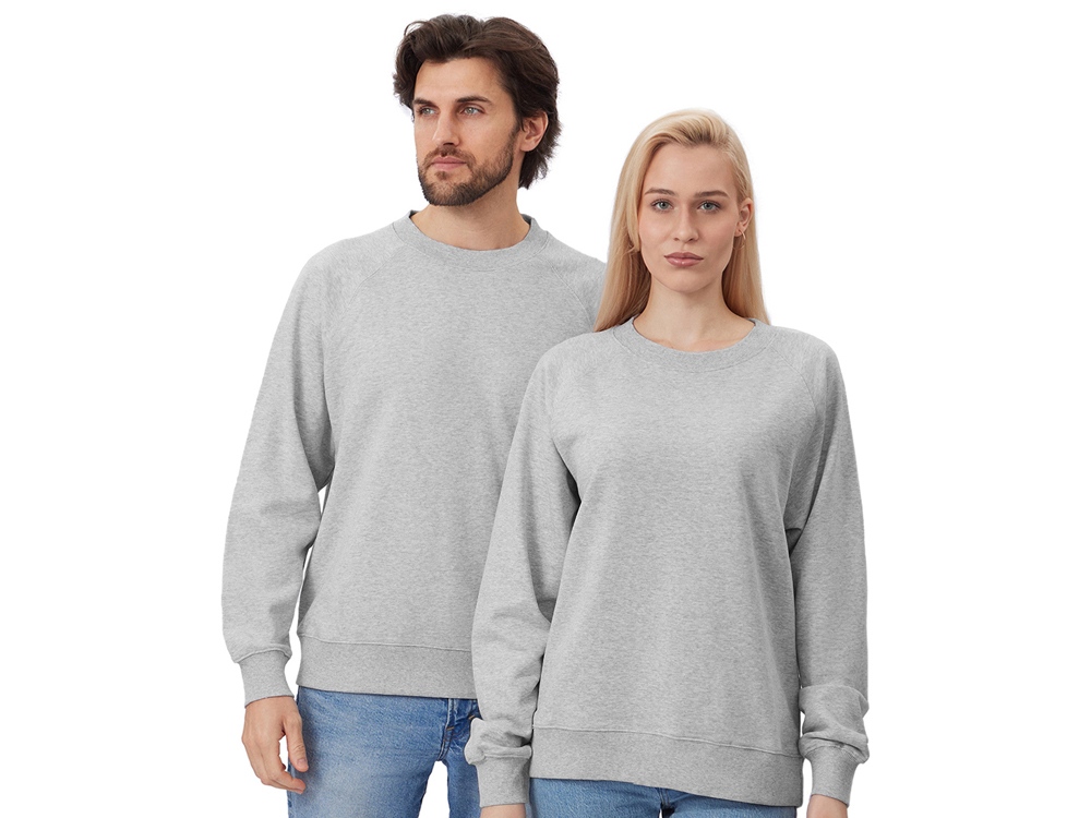Свитшот оверсайз с рукавом реглан Belgrade, унисекс, серый меланж-0