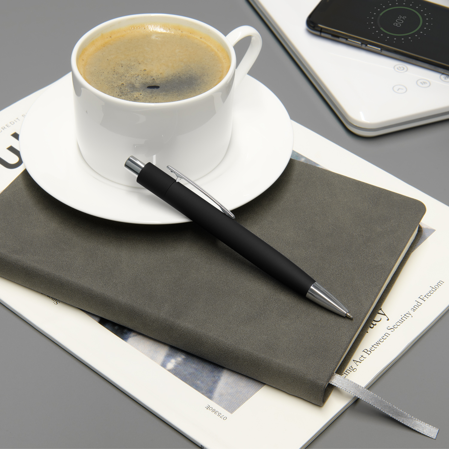Шариковая ручка Смарт (Smart) с чипом передачи информации NFC, черная-6