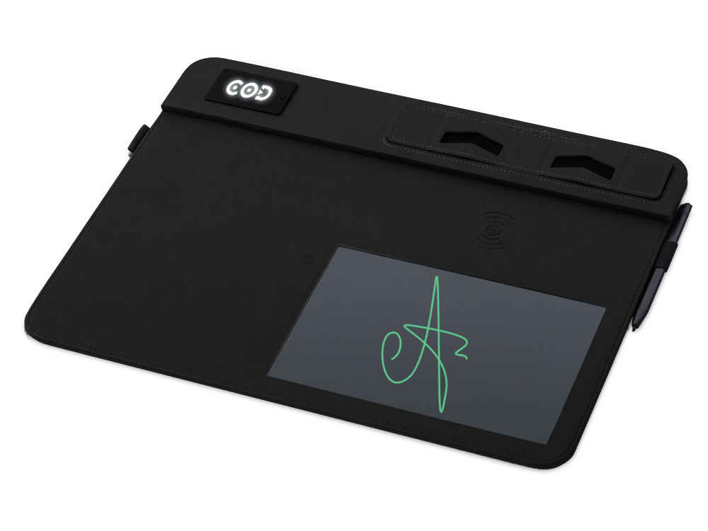 Многофункциональный коврик для мыши Multi Pad с беспроводной зарядкой и LCD экраном, 10 Вт, черный-0