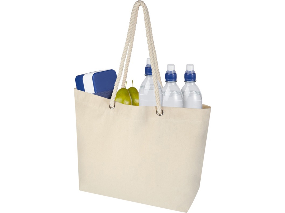 Florida пляжная эко-сумка из переработанного материала, сертифицированного по стандарту GRS, плотностью 270 г/м² 18L - Натуральный / Натуральный-4