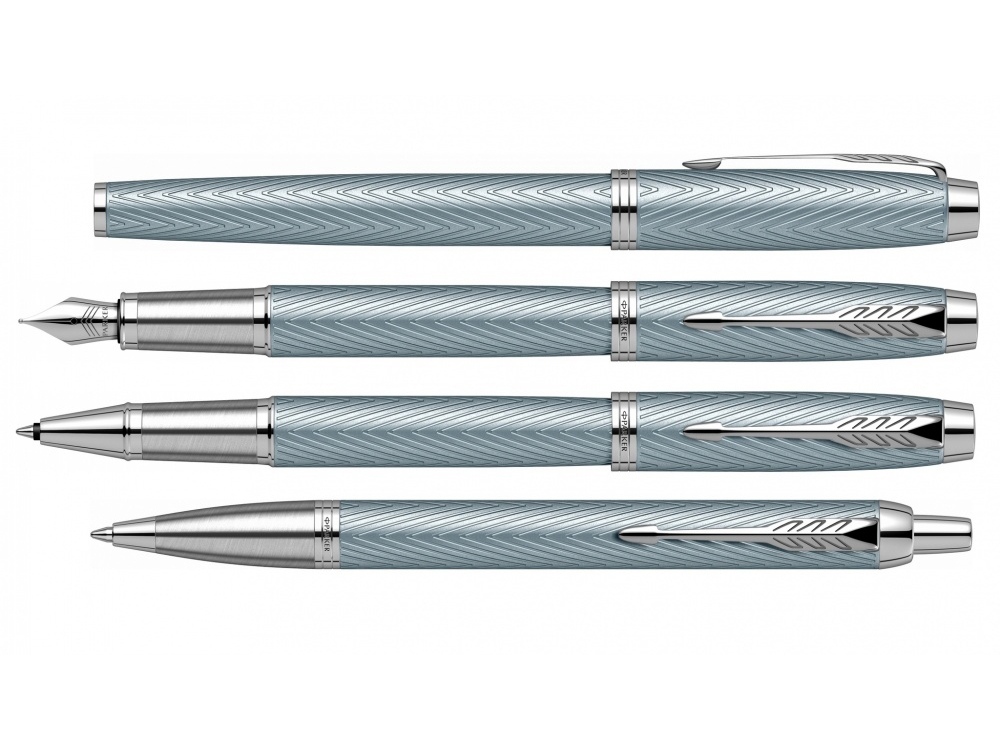 Шариковая ручка Parker IM Premium K318  Blue Grey CT, стержень: M, цвет чернил: blue, в подарочной упаковке.-6