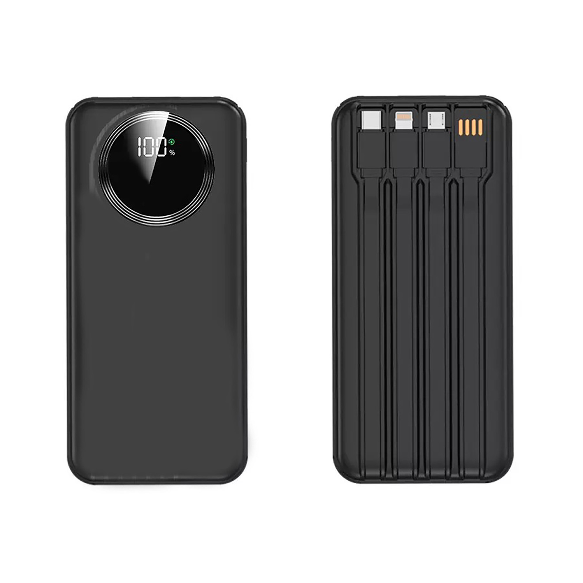 Зарядное устройство "Phantom" 10000 mAh с 4мя встроенными кабелями и цифровым индикатором заряда-0