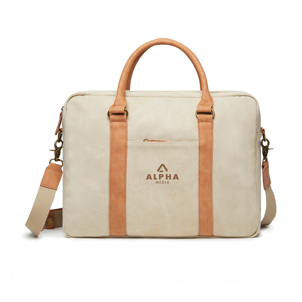 Сумка для ноутбука 16" VINGA Bosler из канваса бежевая-4