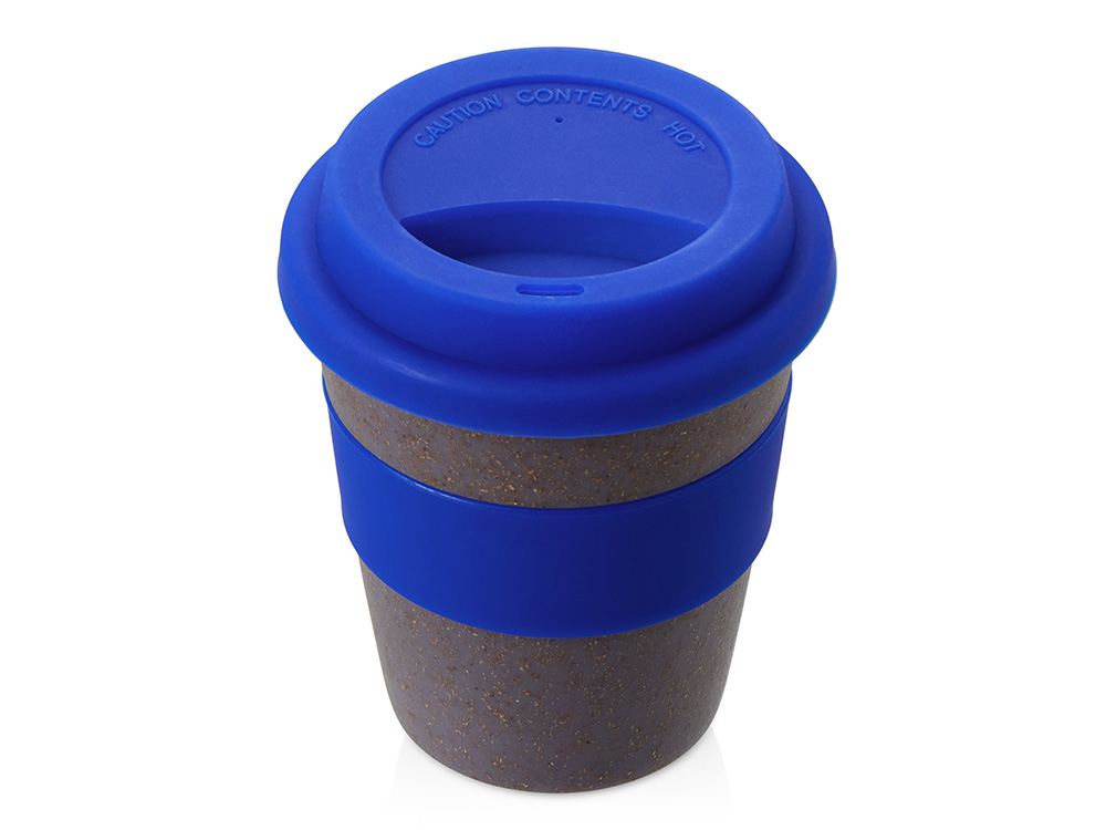 Стакан с силиконовой крышкой Cafe, темно-синий-0