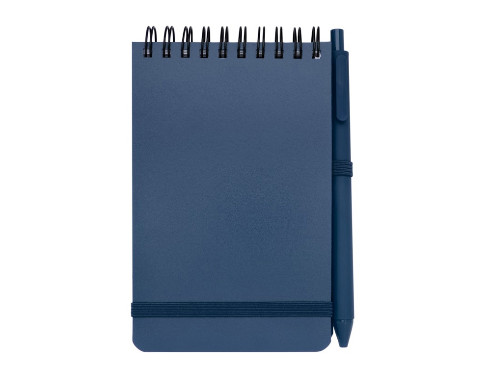 Блокнот Thalaasa формата А6 в твердой обложке из океанического пластика с шариковой ручкой - Синий-1