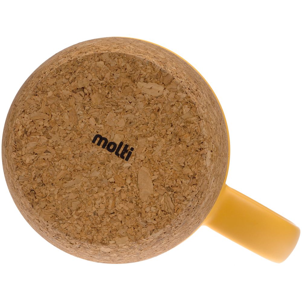 Кружка с пробковой подставкой Corky Walk, желтая-2