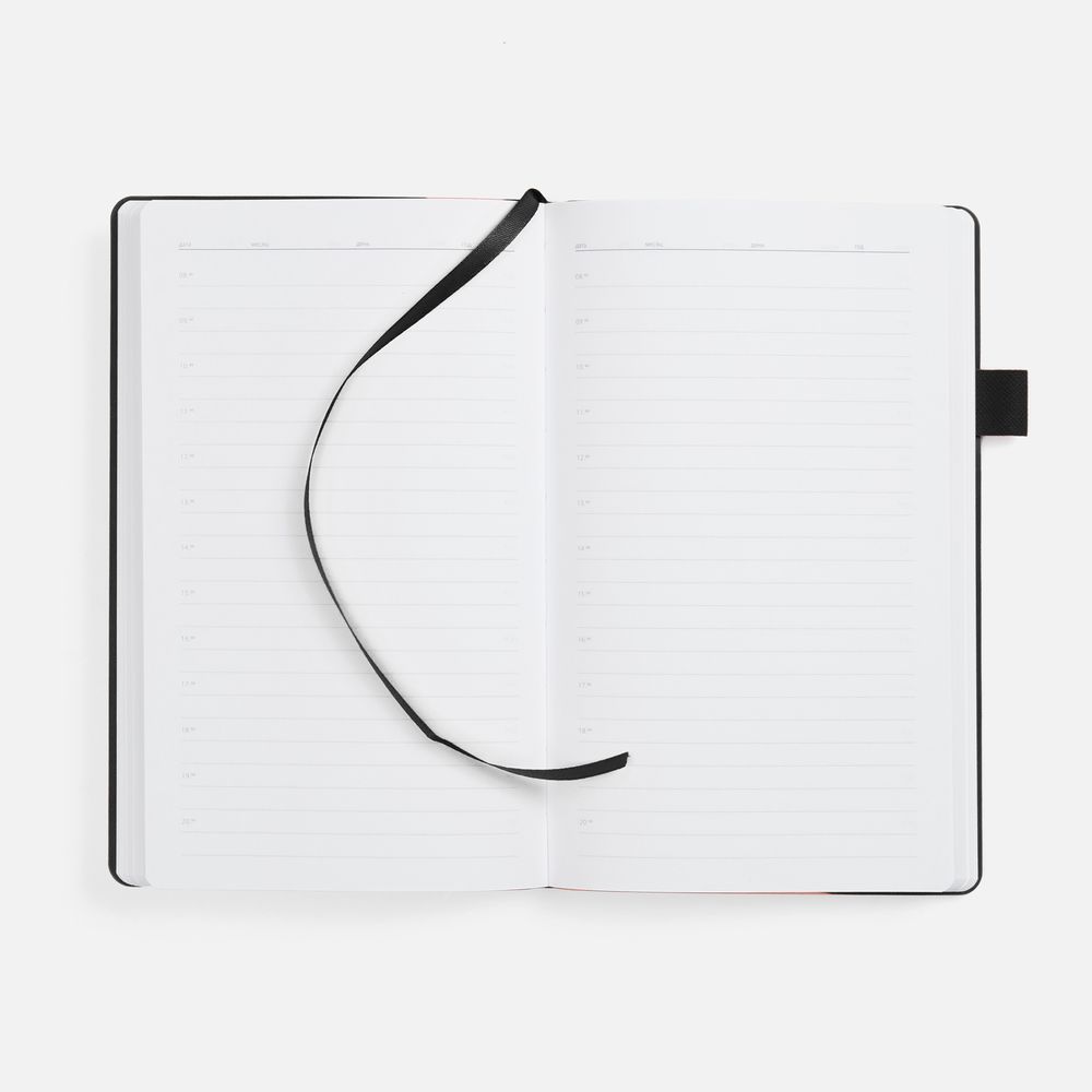 Ежедневник White Shall, недатированный, бело-черный-3