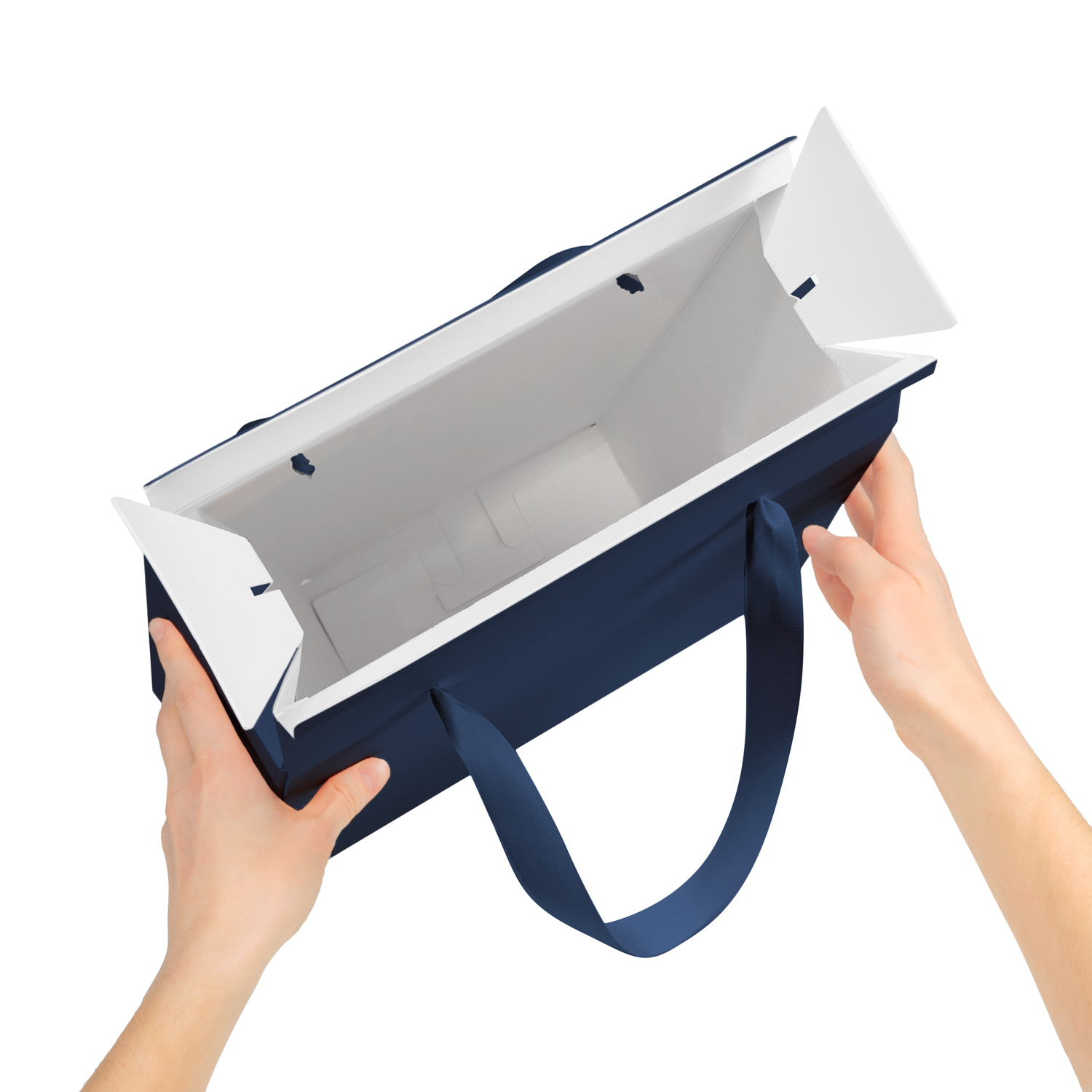 Подарочная коробка-пакет универсальная большая, синяя-1