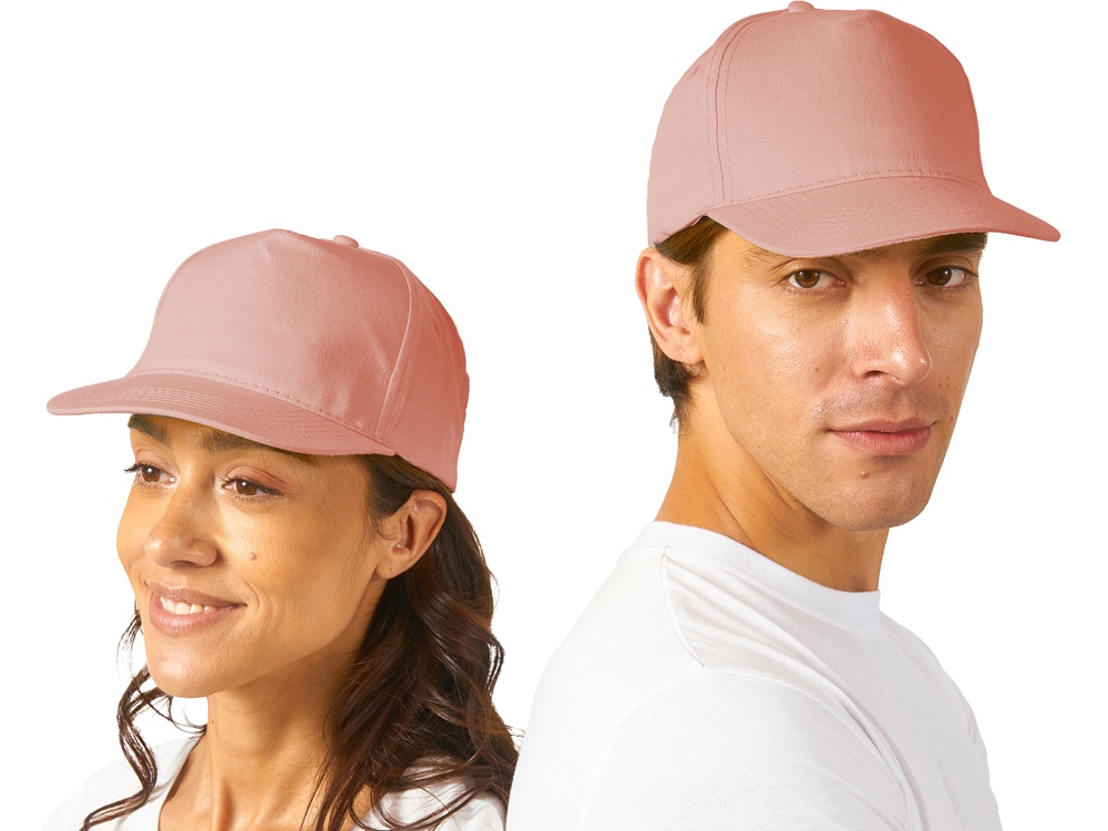 Бейсболка Memphis 5-ти панельная 165 гр, лососевый-0