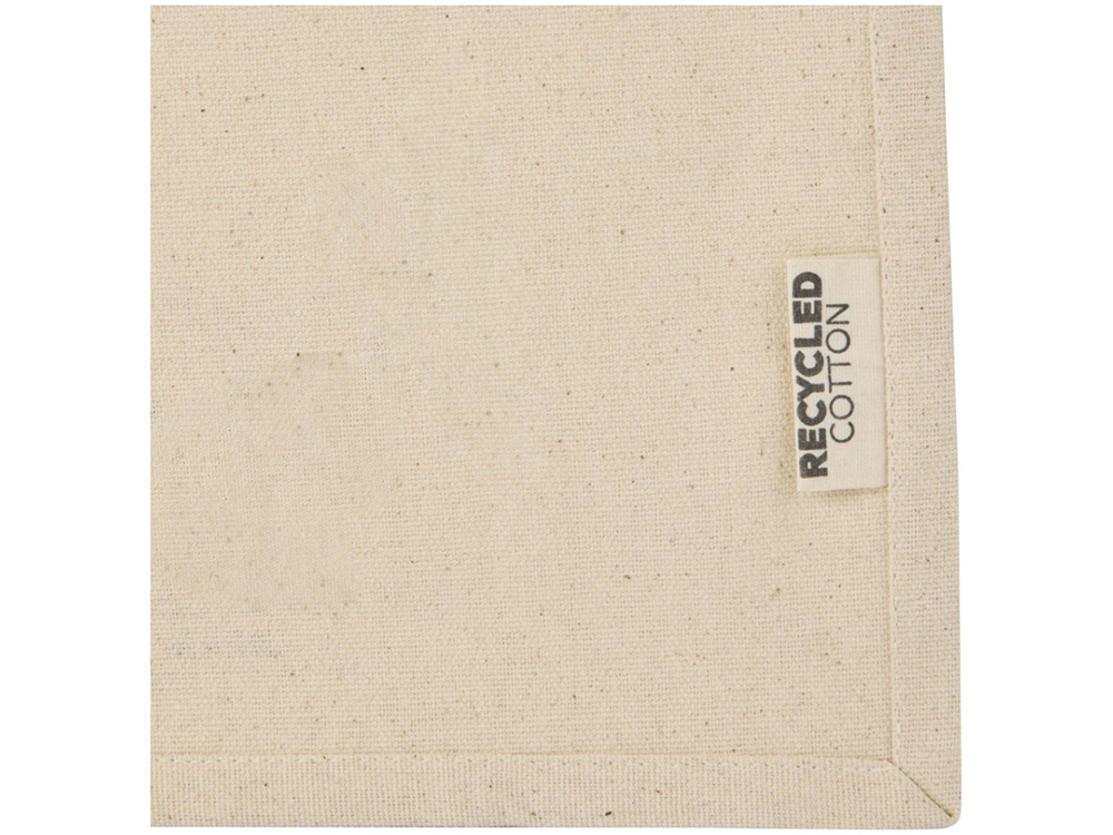 Мини эко-сумка Odessa с клинчиком, изготовленная из переработанного хлопка, сертифицированного согласно GRS, плотностью 220 г/м², объемом 9 л - Натуральный-3