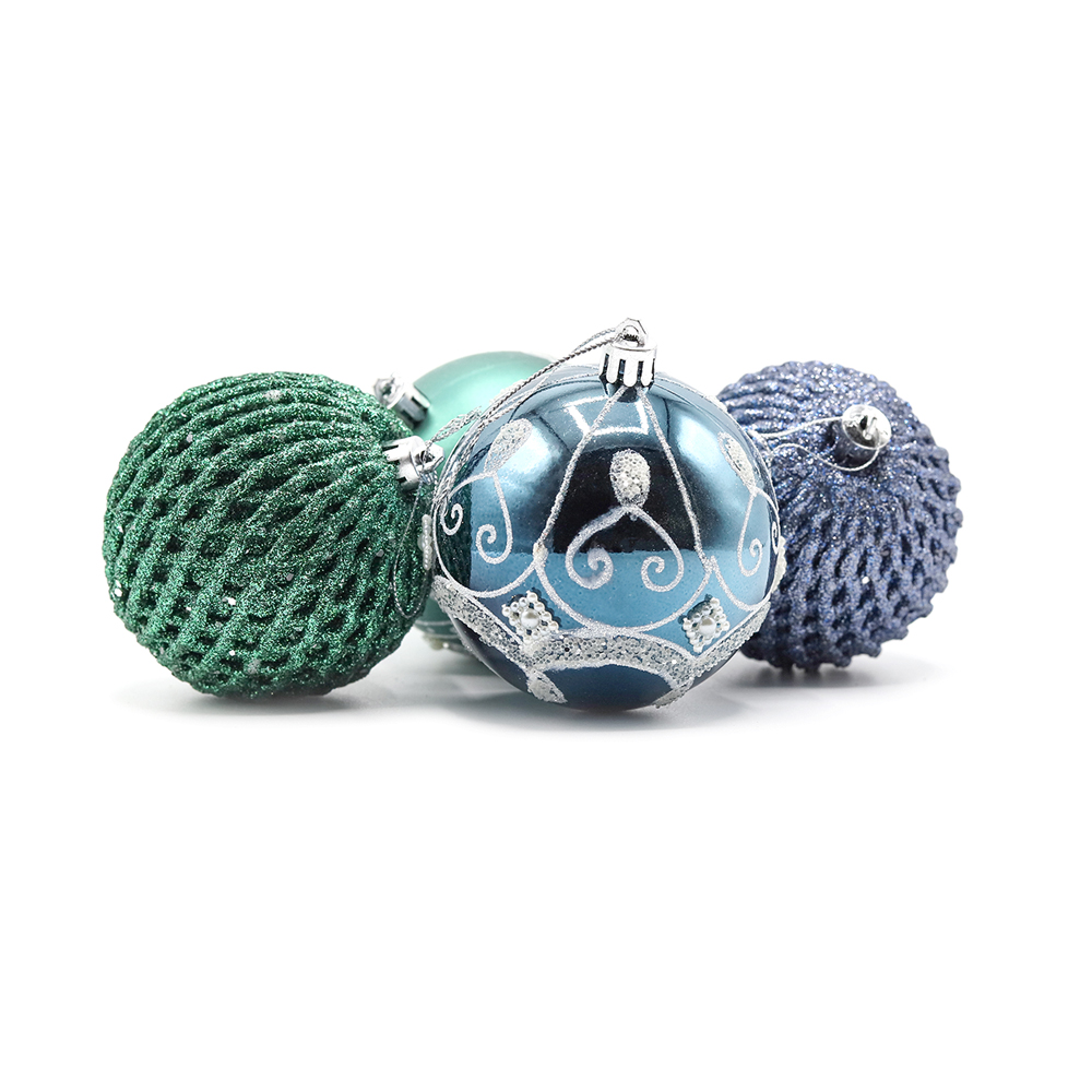 Набор новогодних пластиковых шаров №4 (9 шт.), Мультиколор-2