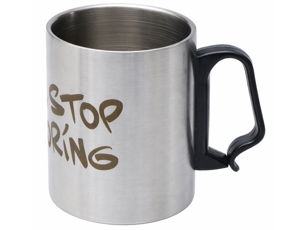 Стальная кружка с двойными стенками Climber Max, 450 мл, черный (гравировка)-0