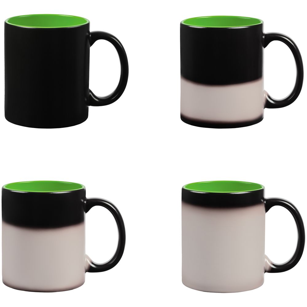 Кружка-хамелеон On Display, матовая, черная с зеленым-2