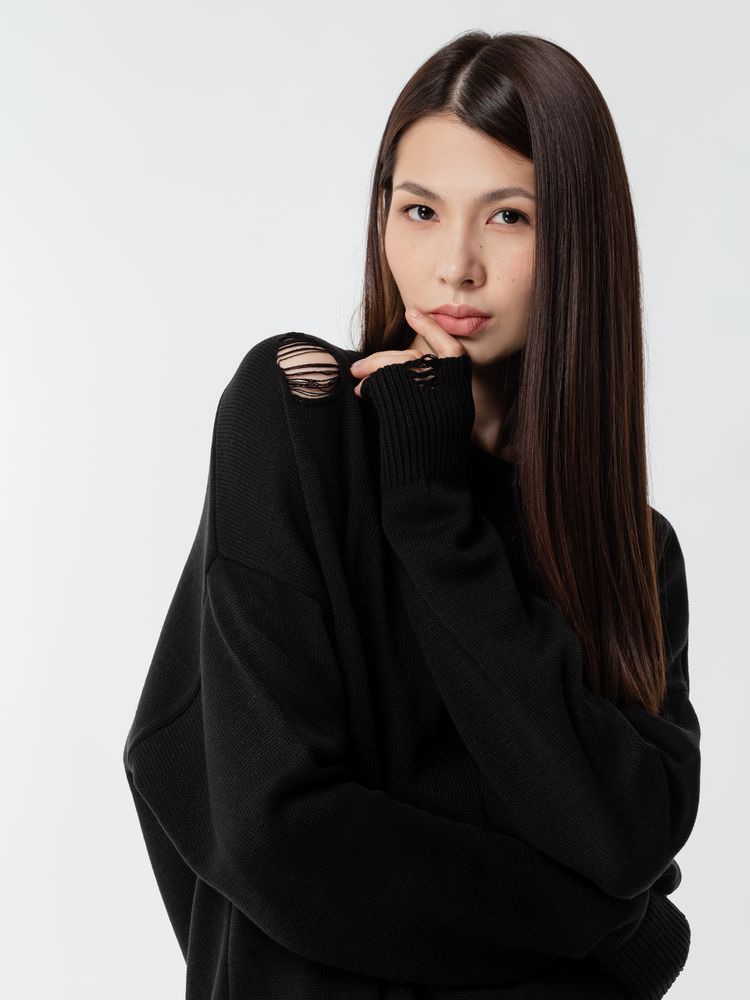 Джемпер оверсайз унисекс Grunge, черный-6