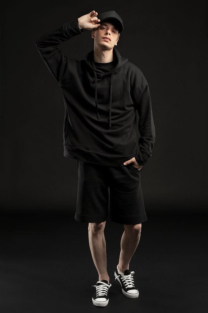 Худи унисекс H2, черное-1