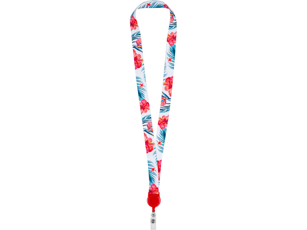 Ланъярд 2 см с ретрактором, красный-2