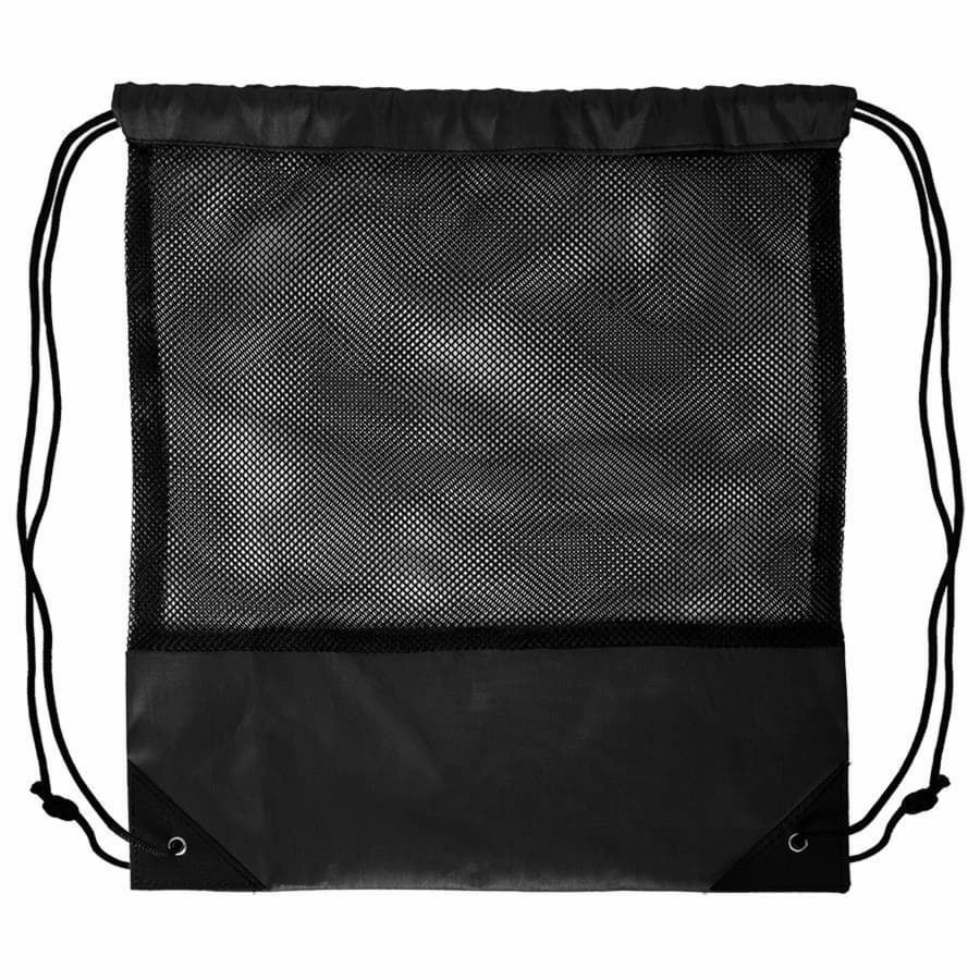 Рюкзак мешок с укреплёнными уголками Mesh, чёрный, 35*41 см, полиэстер 210D, черный-1