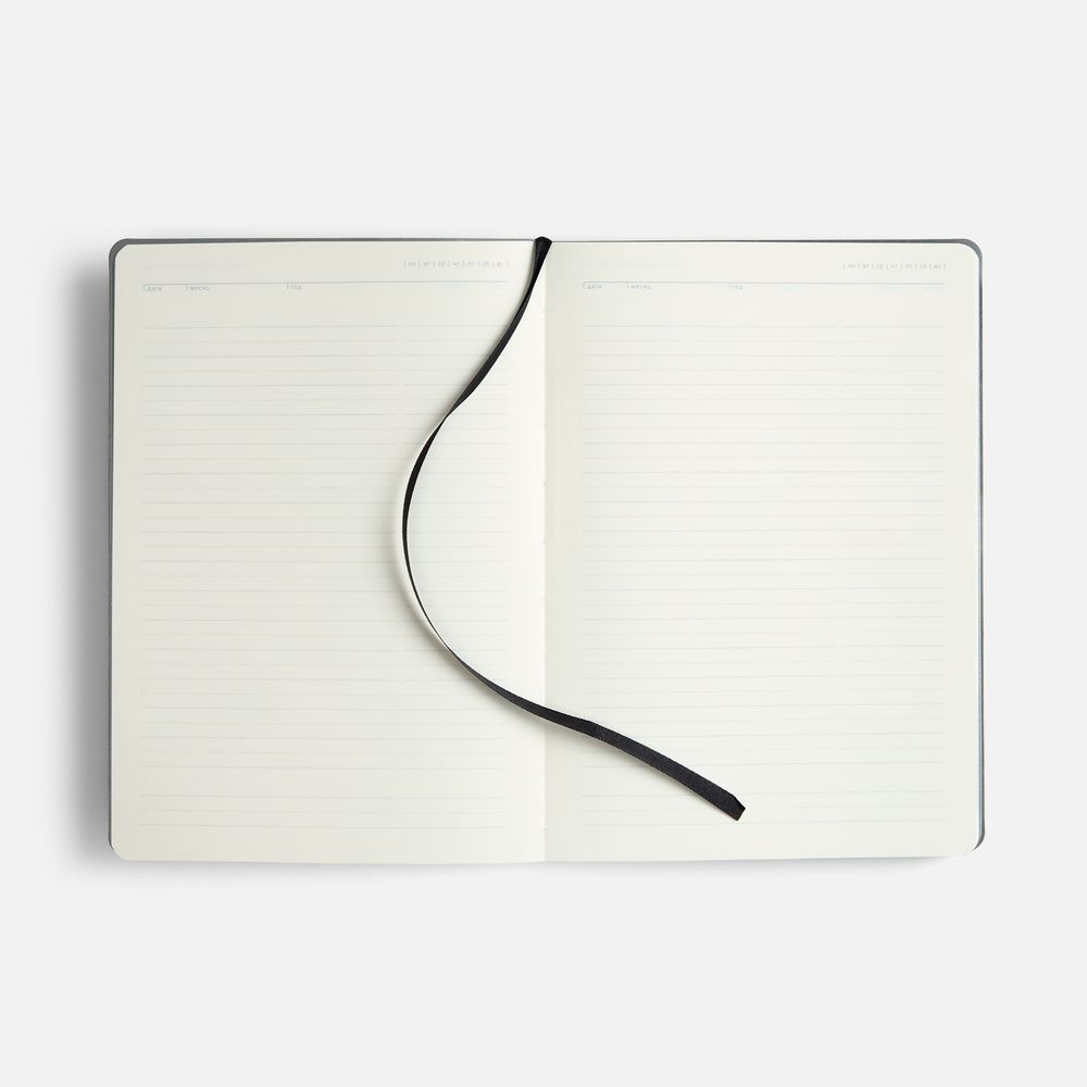 Ежедневник Doppio, недатированный, черный с серым-4