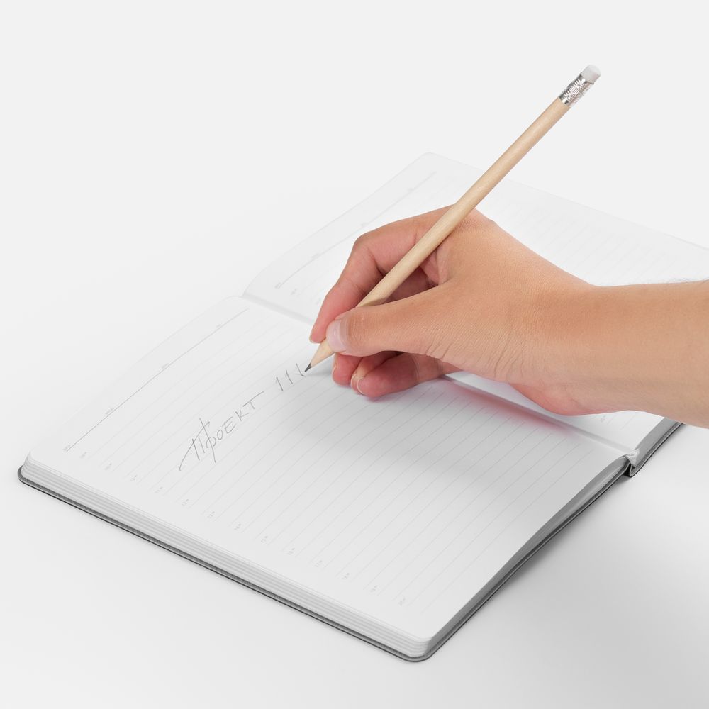 Карандаш простой Hand Friend с ластиком, неокрашенный-2