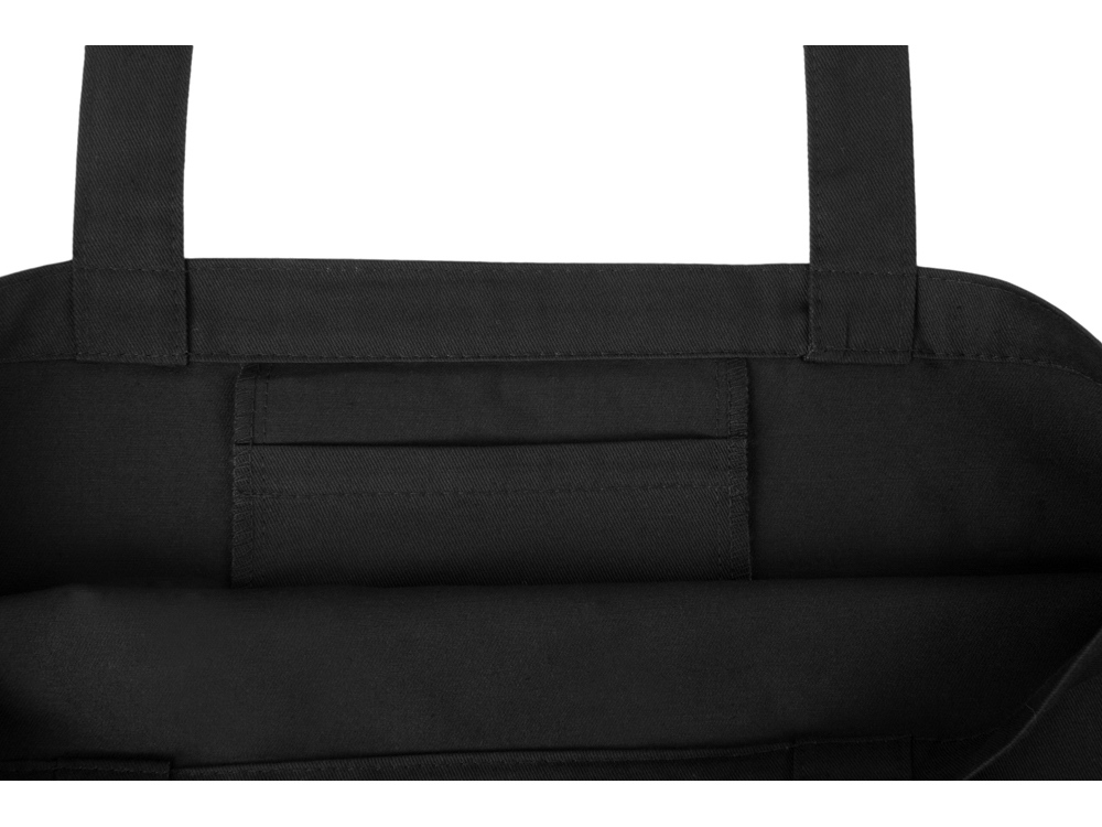 Сумка с широким дном и боками, черный-6