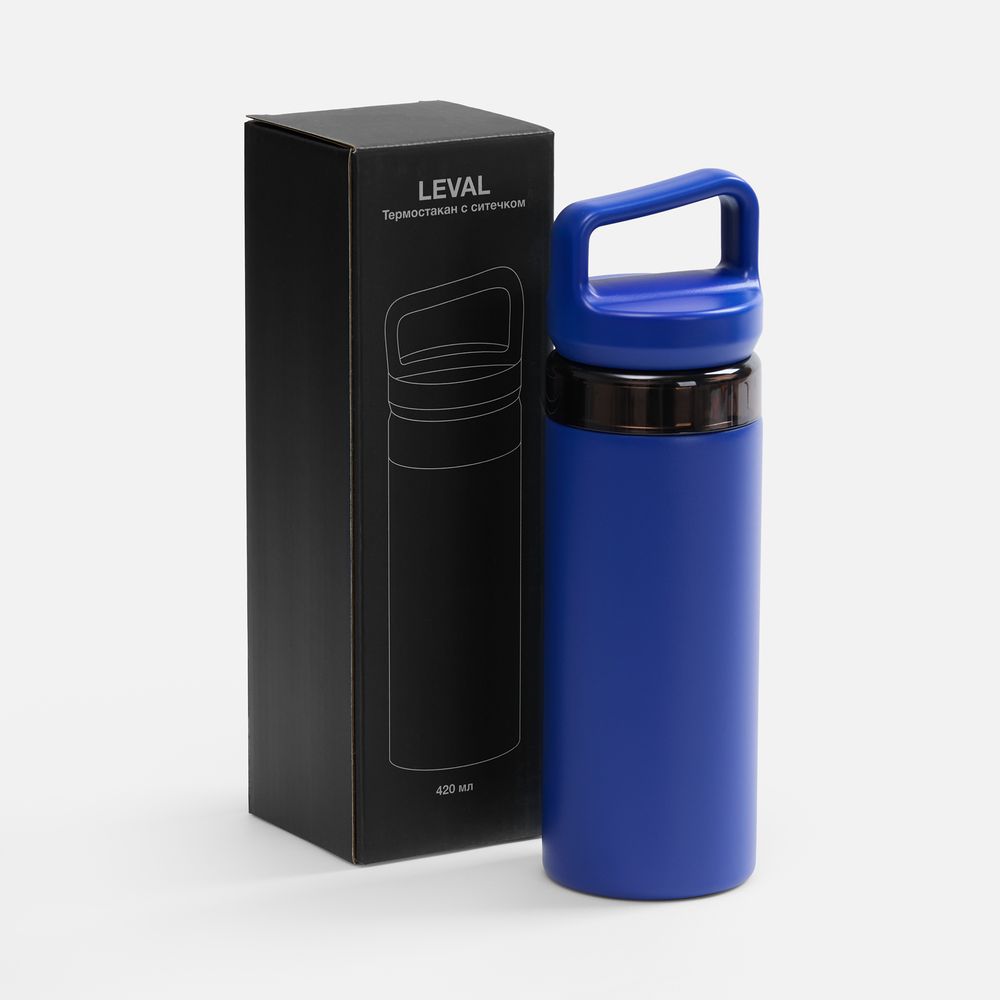 Термостакан Leval с ситечком, синий-3