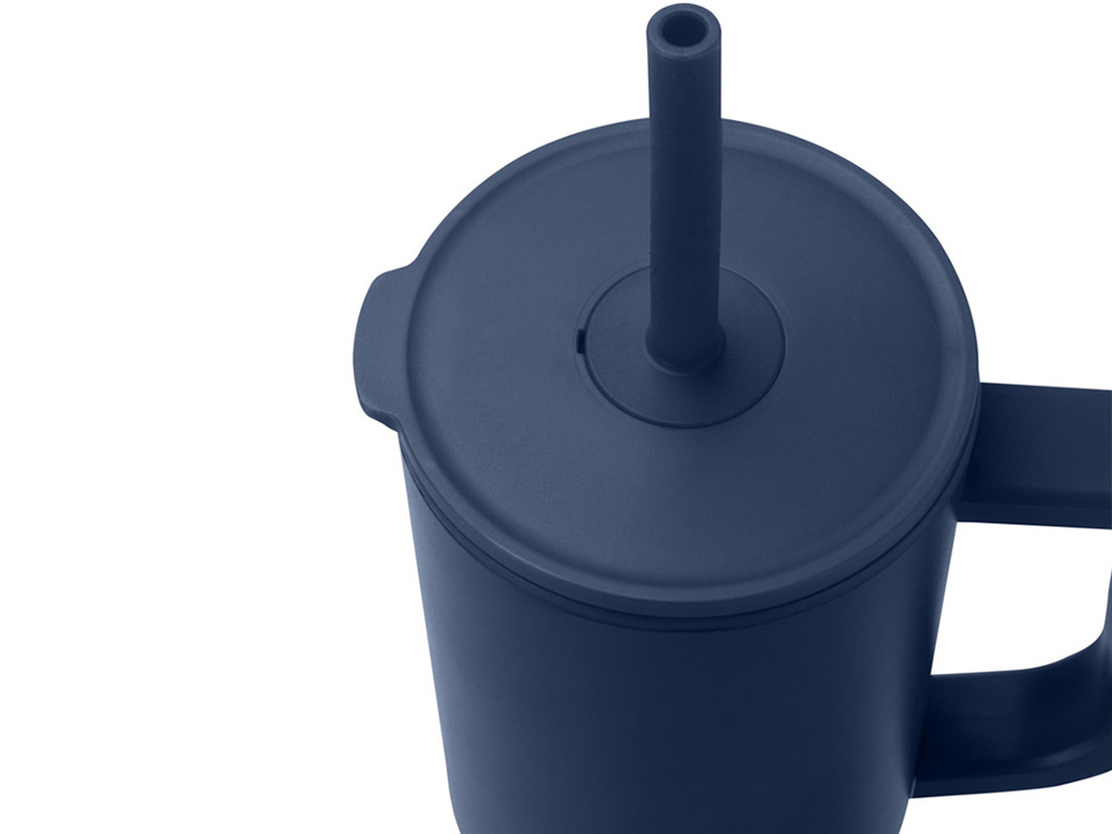 Brady термостакан с силиконовой трубочкой, объемом 900 мл, сертифицированный согласно RCS - Темно - синий-3
