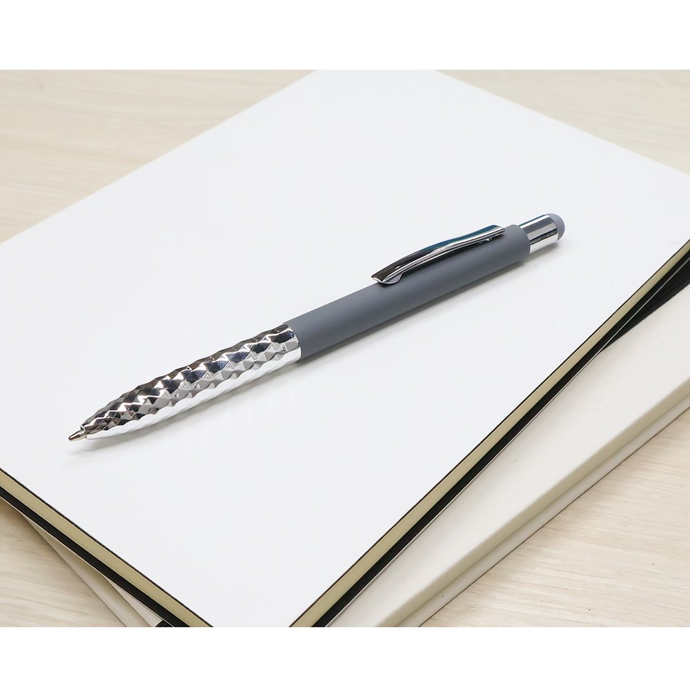 Ручка металлическая Party софт-тач, серый-1