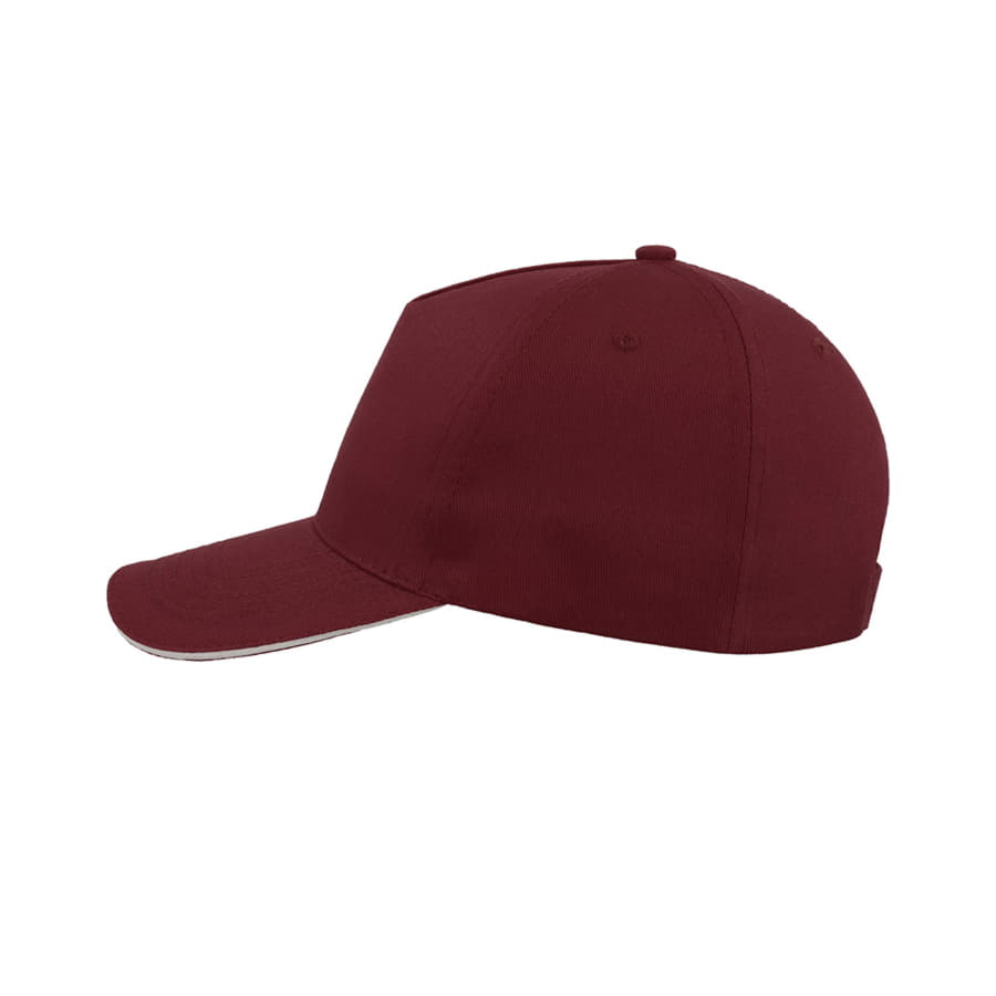 Бейсболка START FIVE SANDWICH, 5 клиньев, застежка на липучке, бордовый-3