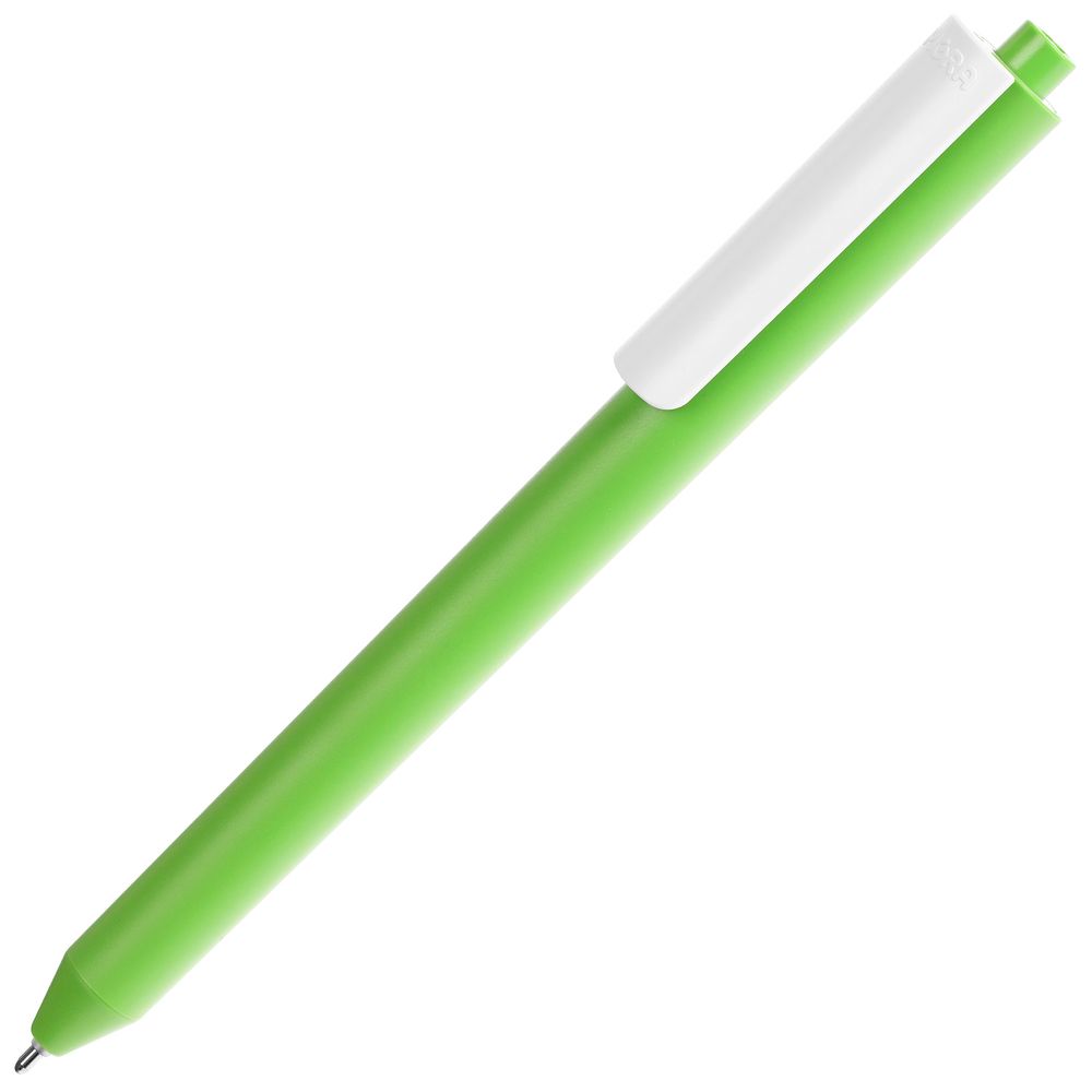 Ручка шариковая Pigra P03 Mat, светло-зеленая с белым-1