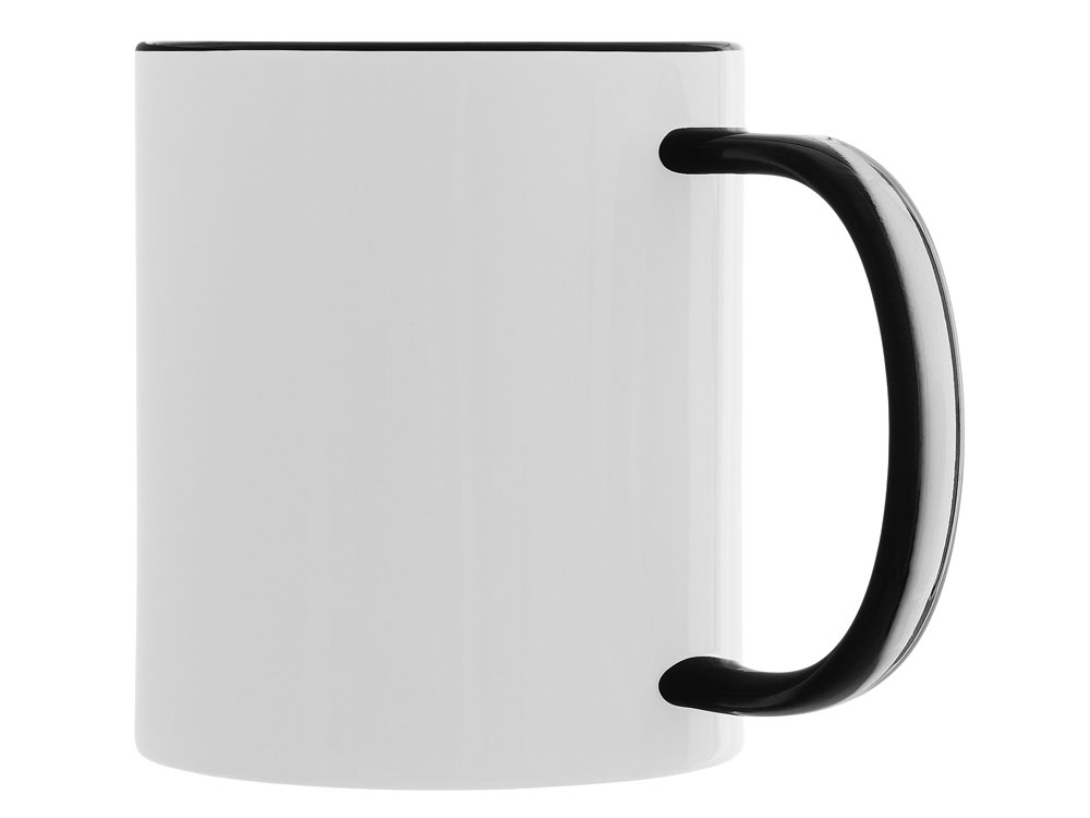 Керамическая кружка со стеклянной ручкой для сублимации Charm, черный-5