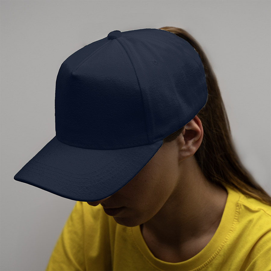 Бейсболка Boston, 5 клиньев, металлическая застежка, темно-синий-2