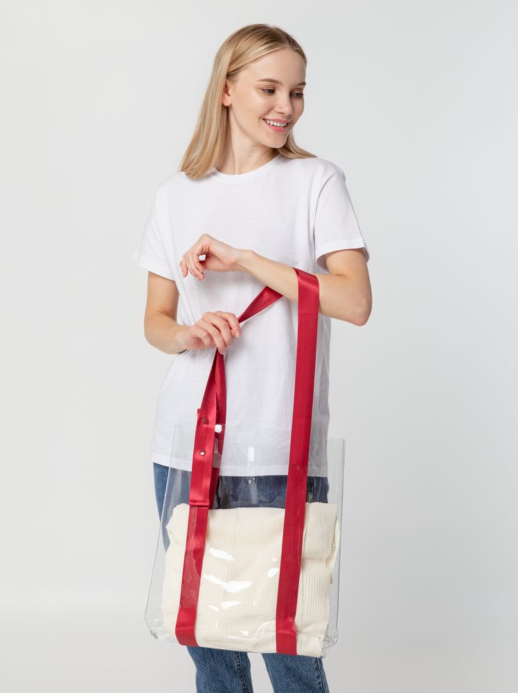 Шопер Clear Fest, прозрачный с красными ручками-3