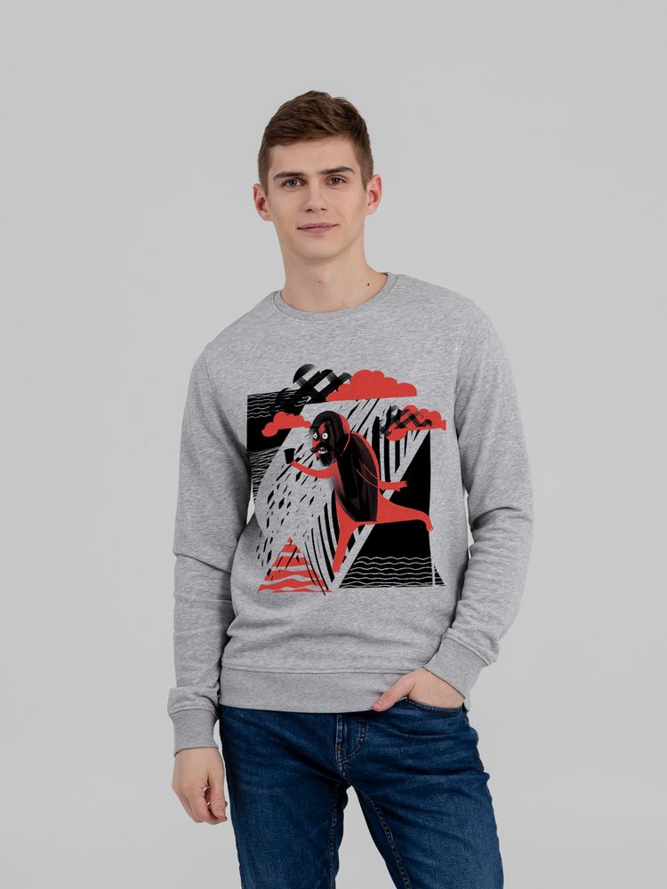 Свитшот «Преодолень», серый меланж-0