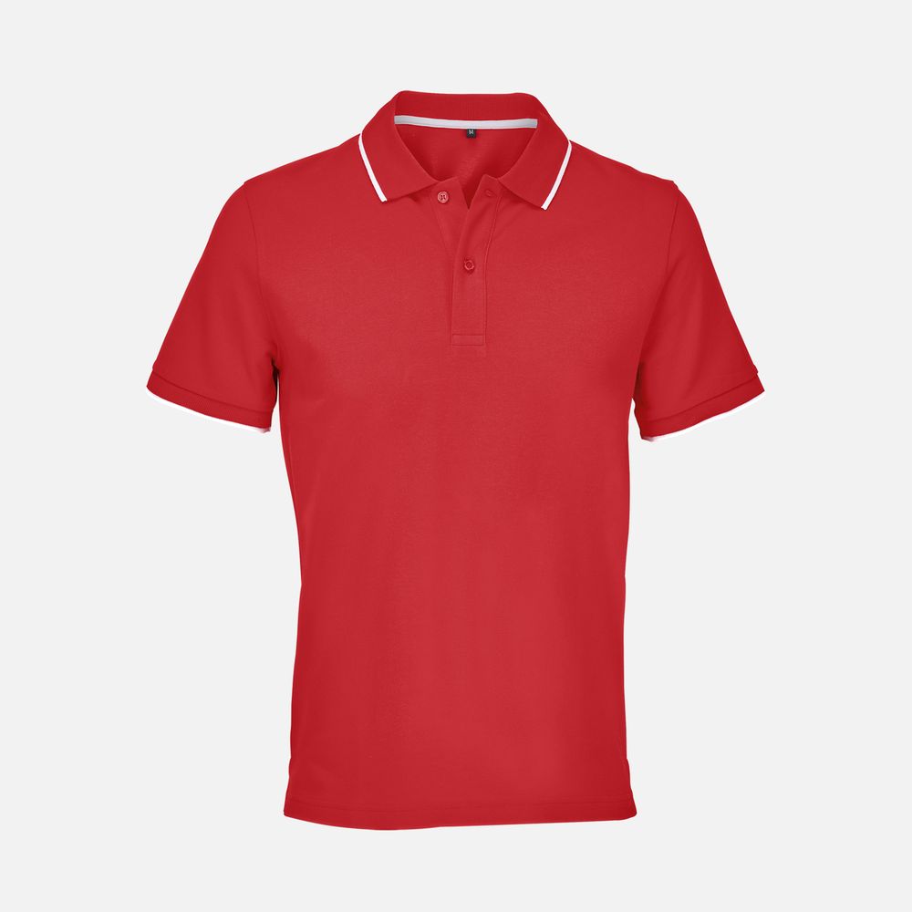 Рубашка поло унисекс Palermo, красная с белым-1