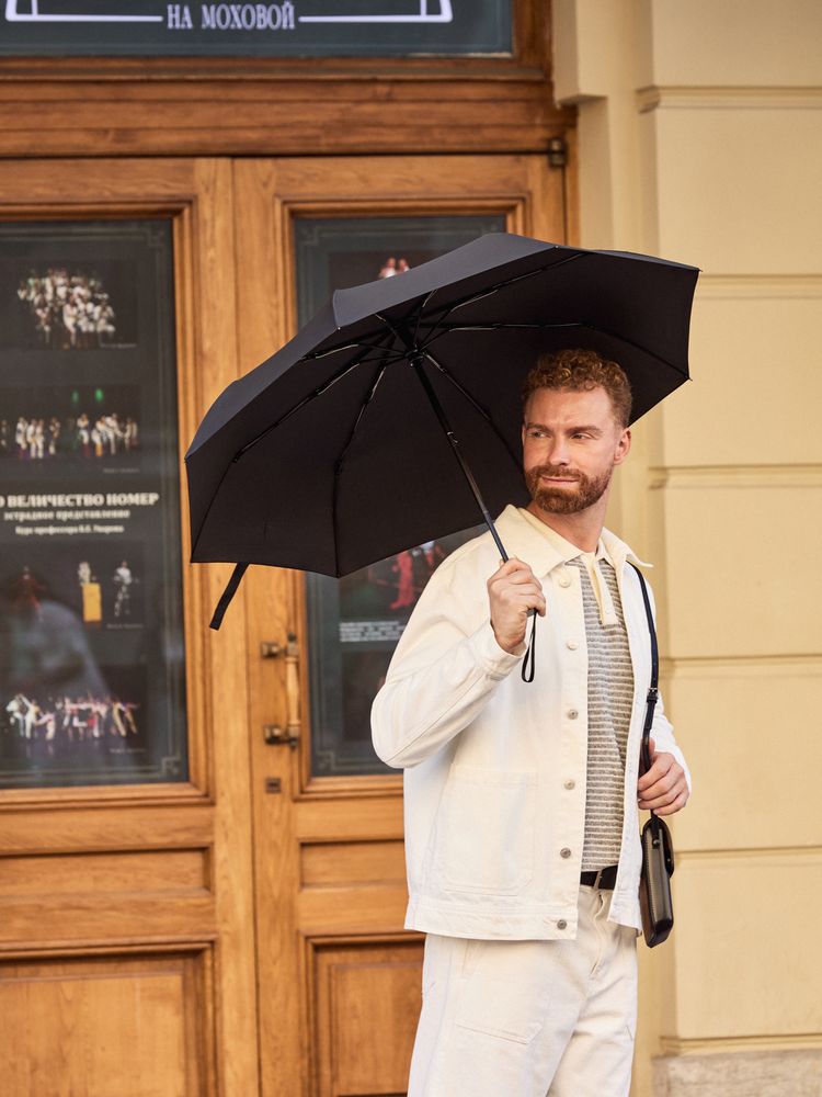 Зонт складной Easy Close, черный-3