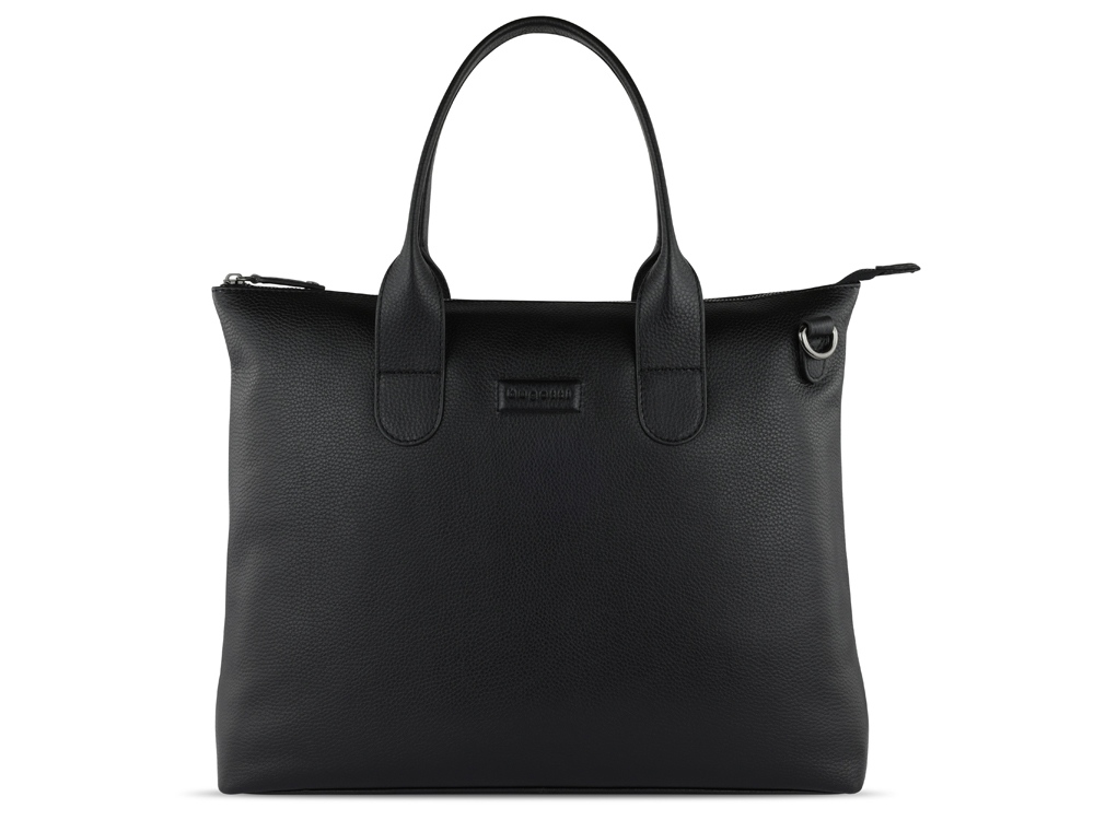 Сумка-шоппер BUGATTI ЭЛЬЗА | ELSA, чёрная, воловья кожа/полиэстер, 46х11х31,5 см-1