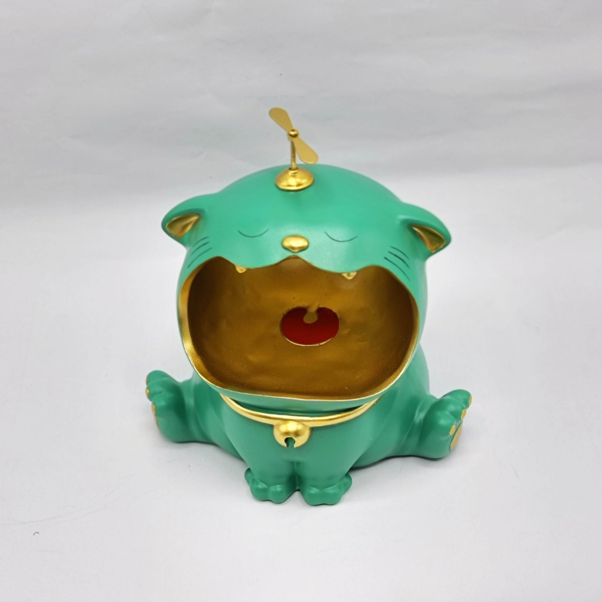 Статуэтка хранитель Кот большой, Изумрудный-0