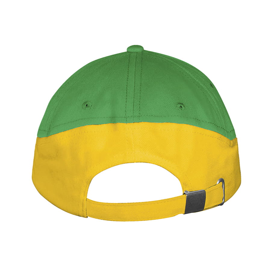 Бейсболка BOOSTER, 5 клиньев, металлическая застежка, желтый, зеленый-3