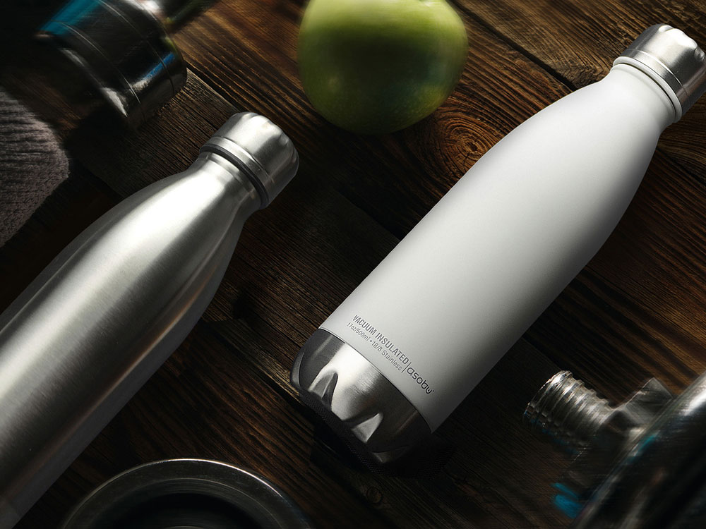 Термобутылка CENTRAL PARK, белый/серебристый-1