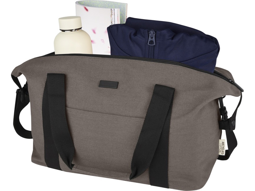 Спортивная сумка Joey из брезента, переработанного по стандарту GRS, объемом 25 л, серый-3