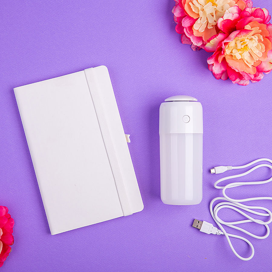 Набор подарочный FLORAL EGOIST: бизнес-блокнот, увлажнитель, белый-0