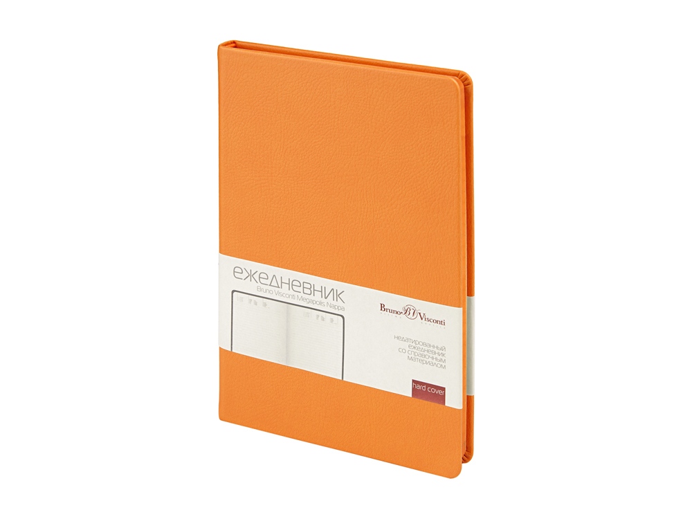 Ежедневник недатированный А5 Megapolis Nappa, оранжевый-0
