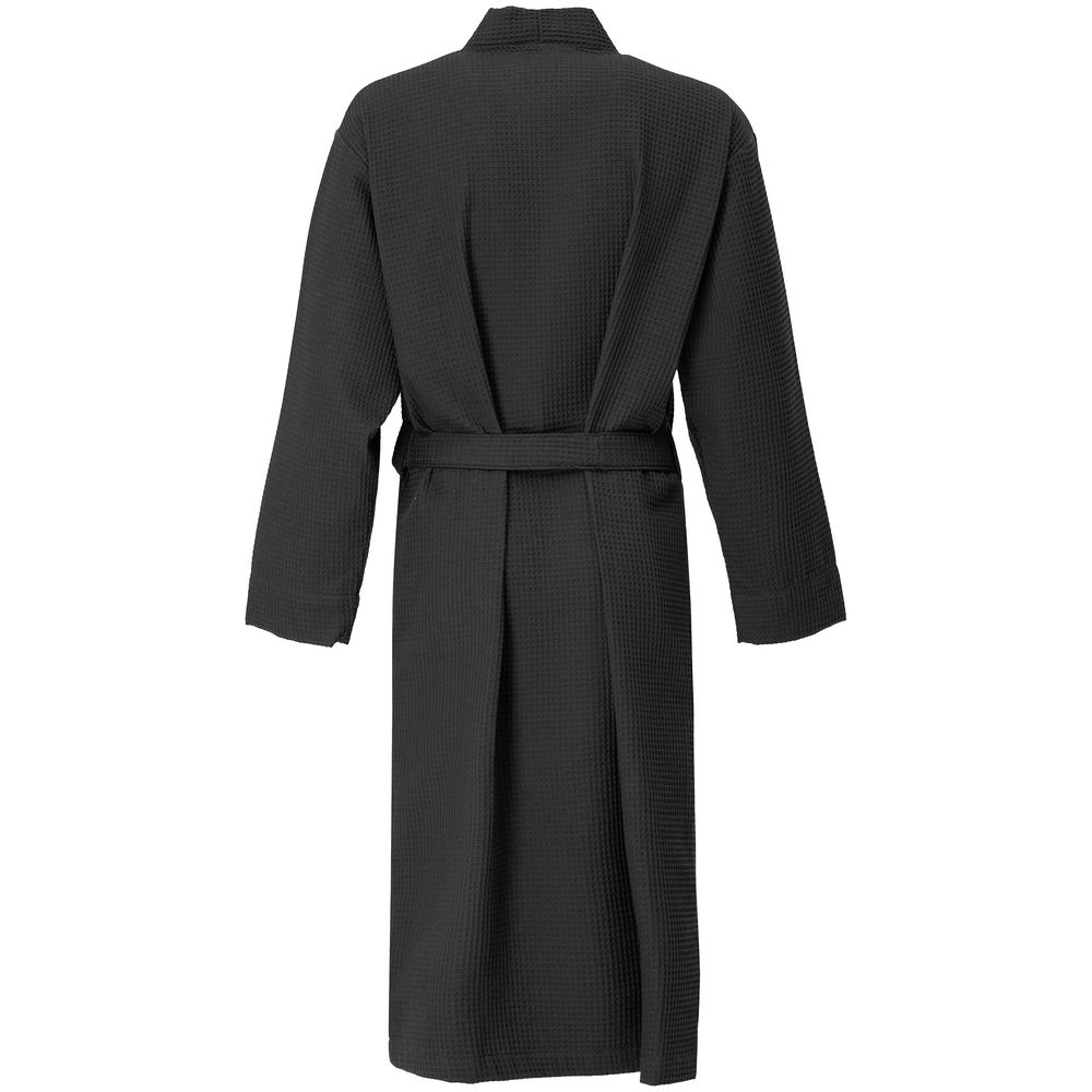 Халат вафельный Kimono, черный-1