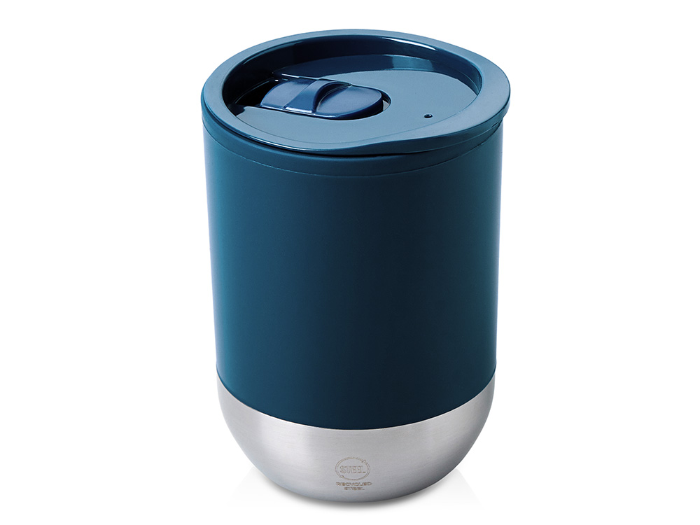 Термокружка LINDE с двойными стенками из переработанного полипропилена, синий нэйви-0