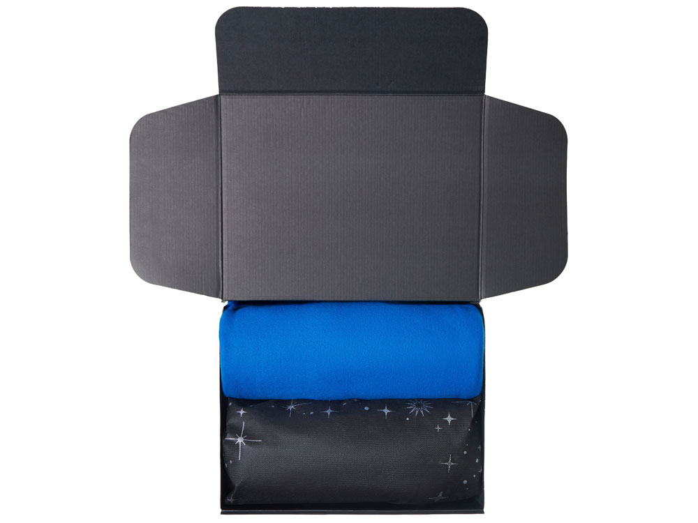 Подарочный набор с пледом, свечой и диффузором, синий-2